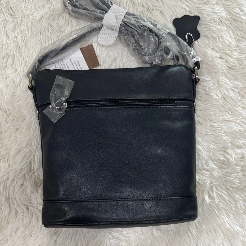 Navy Giani Bernini Nappa Leather Crossbody Bag